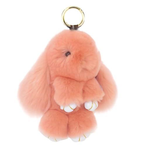 HXINFU Soft Cute Bunny Rabbit Keychain Furry Key Chains Women For Car Keys Kawaii Plush Gift