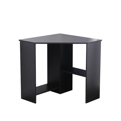 Home Source Computer Desk PC Laptop Table Home Office Study Gaming, Black, Corner