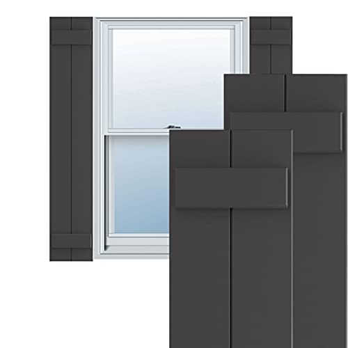 Ekena Millwork 10 3/4"W x 63"H True Fit PVC, Two Board Joined Board-n-Batten Shutters, Shadow Mountain (Per Pair - Hardware Not Included)
