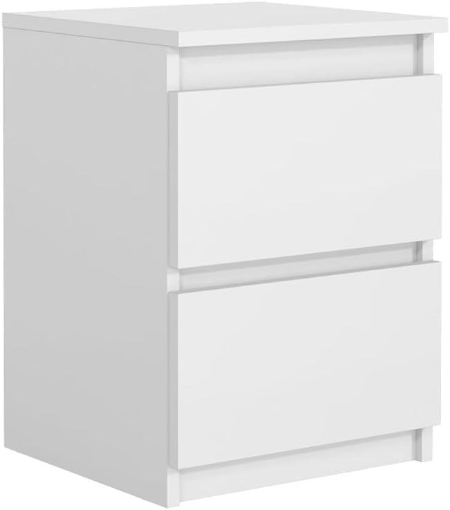 MebLocker Table de Chevet Blanc 40x39x55cm - Chevet de Lit pour la Chambre à Coucher - Moderne Table de Nuit - Decoration Chambre Adulte - Petit Meuble