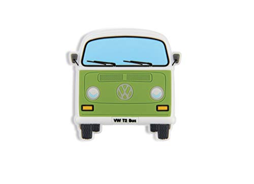 BRISA VW Collection - Volkswagen Samba Bus T2 Camper Van Rubber Magnet (Front/Green)