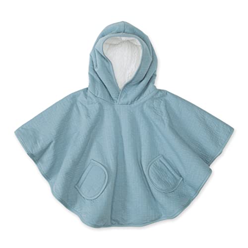 BEMINI - Poncho de voyage enfant | Cape poncho | Poncho enfant | Parka enfant | 9-36 mois |Bleu minéral Wonder Cover