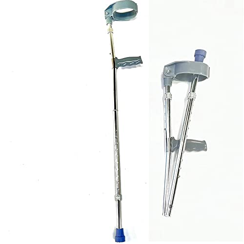 Składana kula ortopedyczna, lekka, aluminiowa, 10-stopniowa, regulowana wysokość, ergonomiczna podpórka na łokieć, uchwyt antypoślizgowy, przenośna pomoc do chodzenia dla osób starszych i dorosłych
