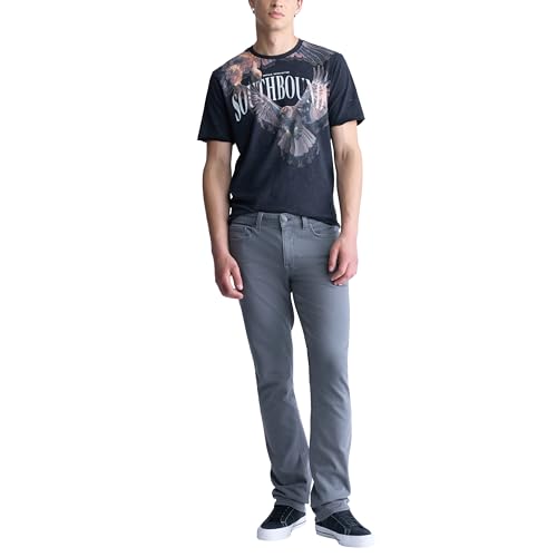 Buffalo David Bitton Men's Non-Denim Straight Leg Six French Terry Knit Pants with Stretch, Graphite, 36W x 32L by Buffalo David Bitton - Used condition - Image 4