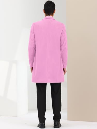 Image of Lars Amadeus Men's Trench Coat Notch Lapel Single Breasted Classic Long Pea Coats Overcoat