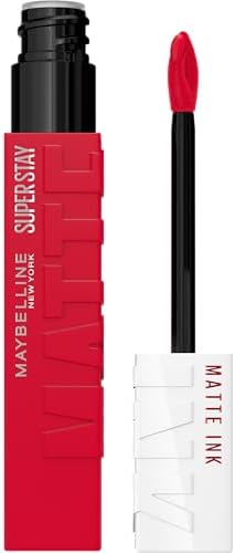 Maybelline Super Stay Matte Ink Liquid Lipstick Makeup, Long Lasting High Impact Color, Up to 16H Wear, Shot Caller, Bright Pinky Red, 1 Count, Packaging May Vary