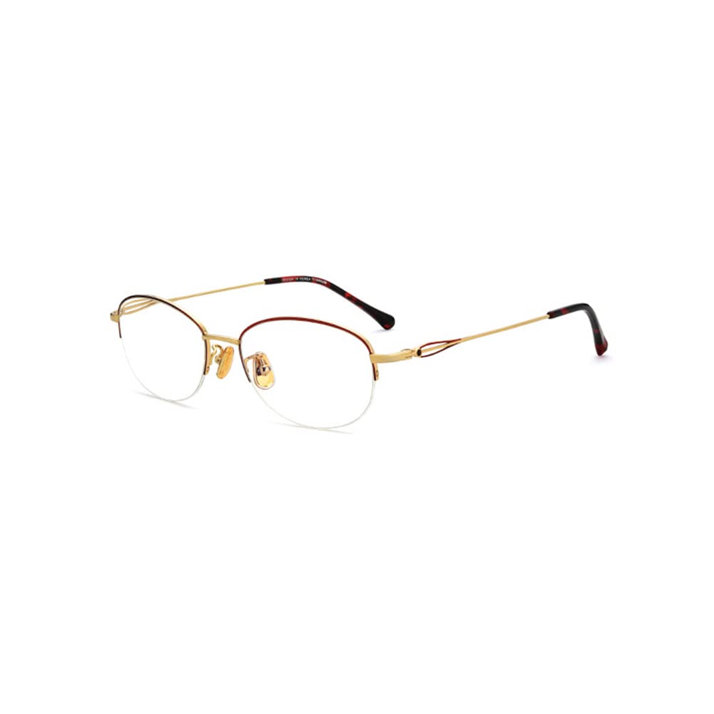 RICCIE Gafas de Lectura HD de Titanio Puro contra la luz Azul, 1,56 Lentes de Resina asférica/antirradiación Gafas dioptrías +1,0 a +3,0,01,+1.5