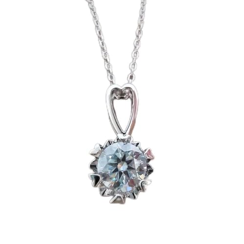Collier en argent moissanite 1ct avec bijoux s925 haut de gamme