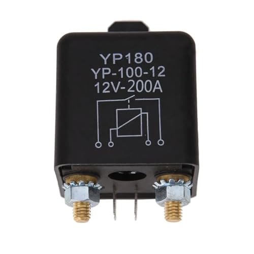 YP180 Automotive Relay 12V 200A, High Current 4 Pin Normally Open DC Electromagnetic Relay for Car Truck Motor (200A 12V)