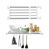 BAOYOUNI Tension Shelf Expandable Clothes Closet Organizer Rack Adjustable DIY Wardrobe Dividers Separator Ivory, 15.75-23.62 Inches