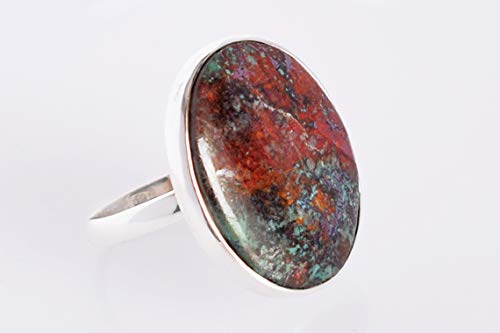 Anillo de plata de ley 925 con jaspe natural Sanora ajustable FSJ-3885 2