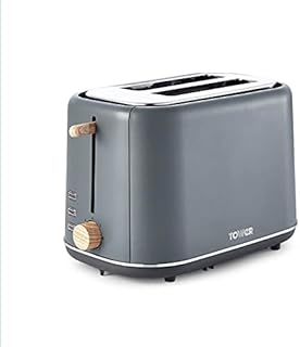 TOWER T20027JDE Scandi 2 Slice Toaster with Adjustable Browning Control, Centring Function, 800W, Jade Green