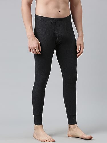 Image of DIXCY JOSH Mens Slim Fit Solid with Cotton Fabric Thermal Trousers (Pack of 1)