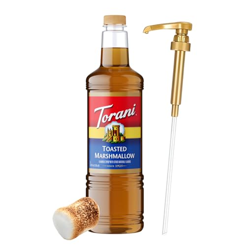 Image of Torani Toasted Marshmallow Syrup 1L with Pump - Flavoring for Latte & Drink