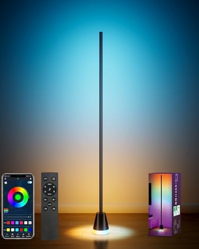 Smart RGB Corner Floor Lamp, 60 Inch 172 LEDs Bright Standing Lam...