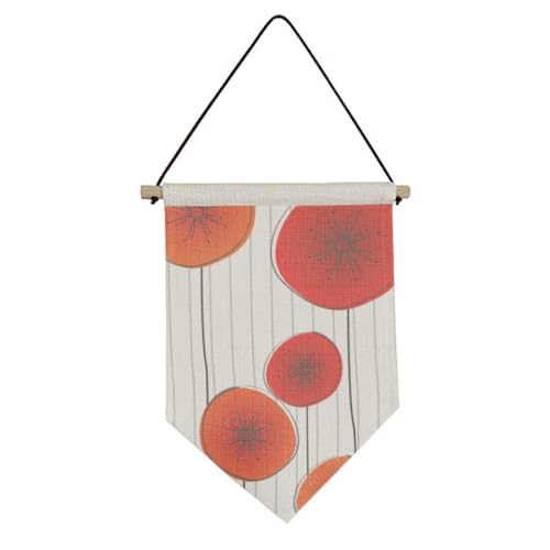 Drapeau sur toile cercles rouges en tissu noble : une oeuvre murale aux finitions soignées