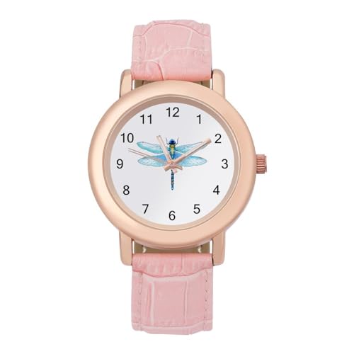 Blue Dragonfly Fashion Casual Watches for Women Cute Girls Watch