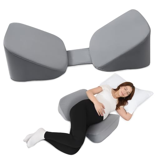 Memeluckon 30Adjustable Pregnancy Pillow Portable Travel Maternity Pillow Wedge with Washable Cover Relief Back Belly & Hip Pressure Ideal for Side Sleeping Pregnant Women