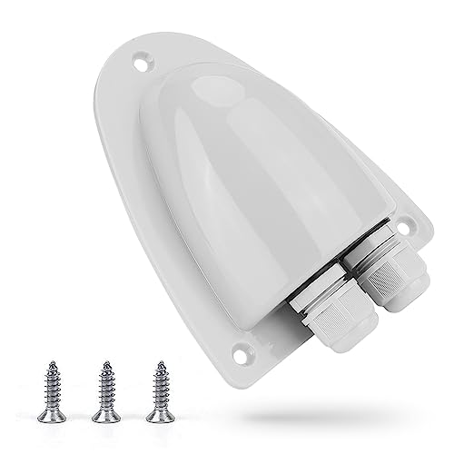BougeRV Solar Weatherproof Double Cable Entry Gland, Cable Through RV roof Solar Junction Box abs Entry housing for 14AWG to 10AWG Solar Cables for Solar Project on RV, Campervan, Boat, Van（Gray）
