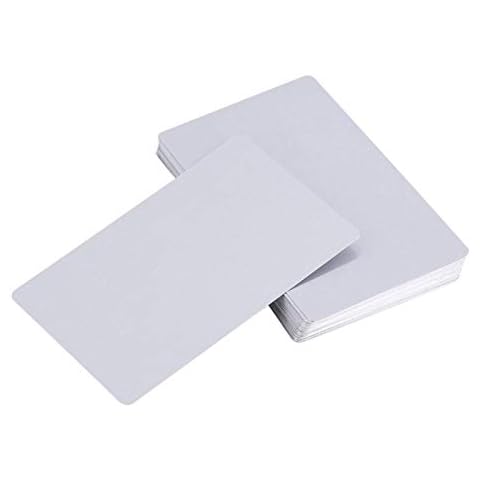 50Pcs Metal Business Cards Blank Business Cards Aluminium Alloy Engraving Card 0.22mm/8.6x5.4cm Office Customer Cards(Silver) Cover
