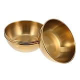 Luxshiny 4 Stück Soßenschüssel Aus Edelstahl Gewürzbecher Tauchschalen Schalen Vorbereiten Gewürzschale Aus Edelstahl Kleine Lebensmittelbehälter Kleine Schüsseln Golden Rostfreier Stahl