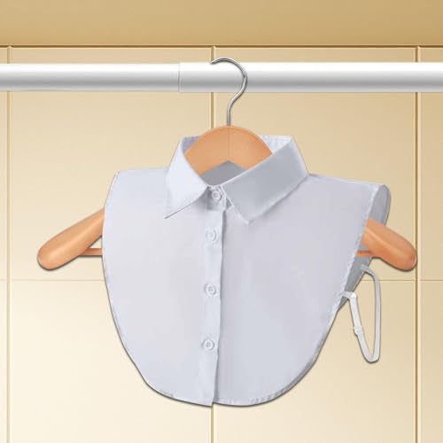 Vaveren Mulheres pescoço colar falso roupas destacáveis gola pontiaguda elegante ajustável, BRANCO