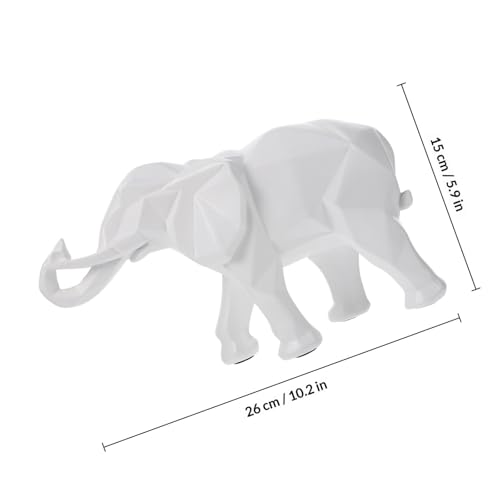 Figura de elefante de resina MERRYHAPY, escultura decorativa geométrica y elegante 3