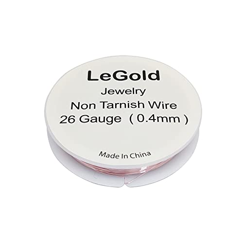 Legold 26 Gauge 10 Meter Jewelry Beading Craft Copper Wire Non Tarnish Resistant Rose Gold Color #TOP1