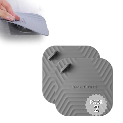 Pack de 2 Unidades - Tapa de Silicona para Desagüe Ducha - Tapón para Bañera, Ducha o Cocina - Evita Malos Olores o cucarachas - 15 centímetros.