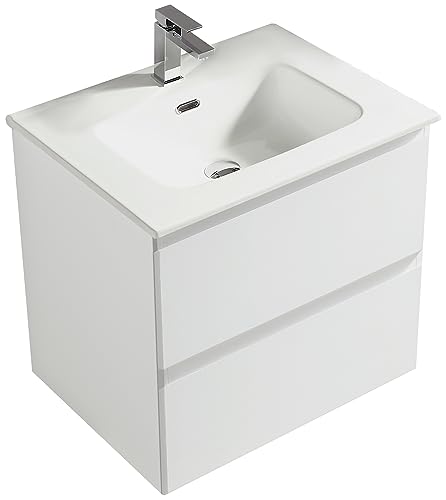 Alpenberger Waschbecken mit Unterschrank | Aufsatzwaschbecken Waschbeckenunterschrank Waschplätze | Waschtisch Gäste WC Möbel Bademöbel-Set | Waschtischunterschrank Hängend