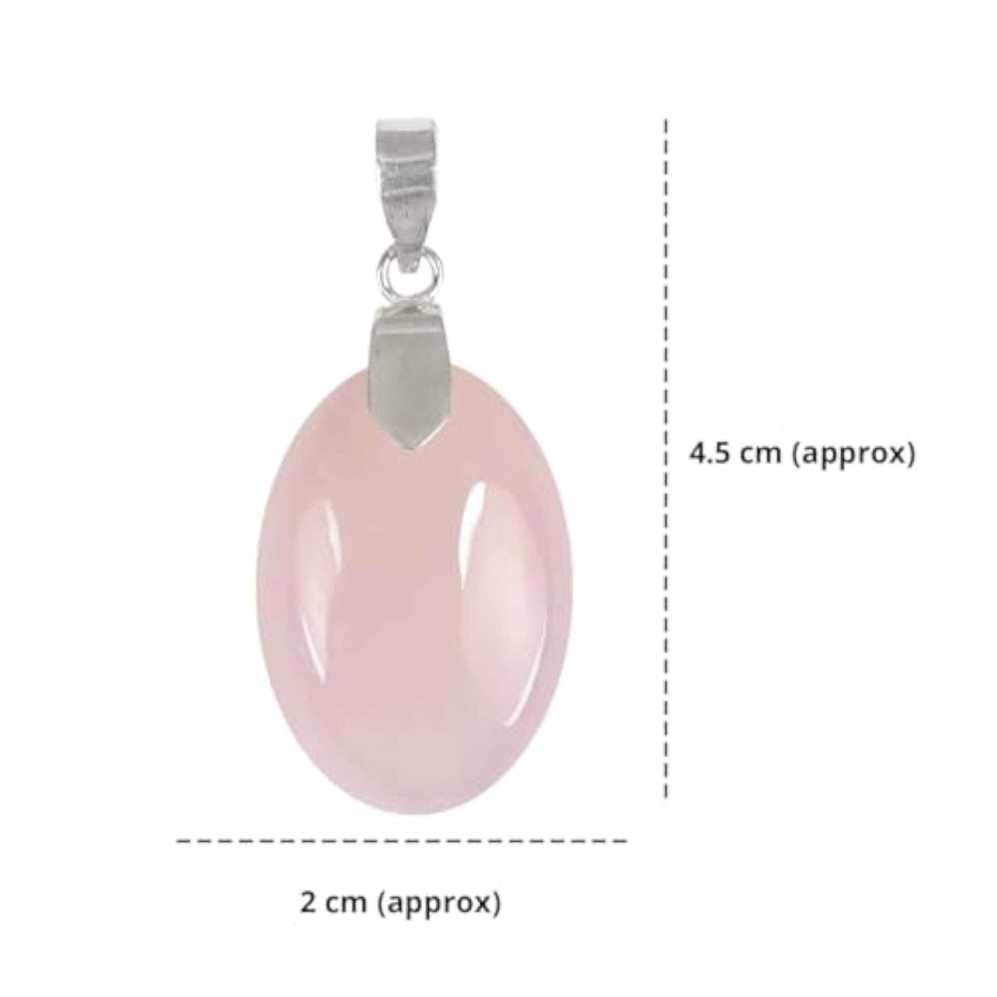 Natural AAA Rose Quartz Pendant with Metal Chain