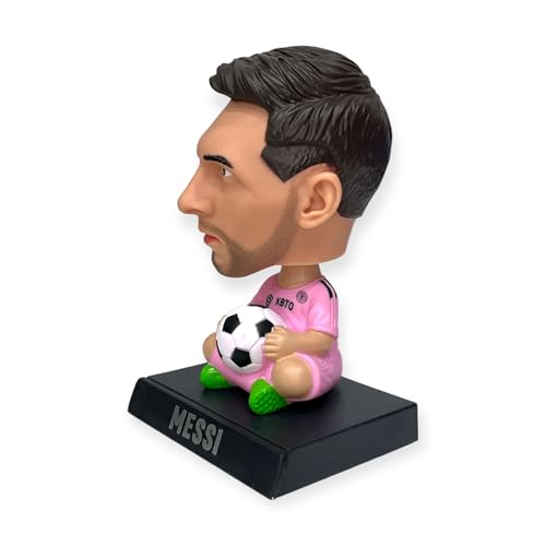Image of AUGEN Messi D Action Figure Limited Edition Bobblehead with Mobile Holder for Car Dashboard, Office Desk & Study Table (Pack of 1)