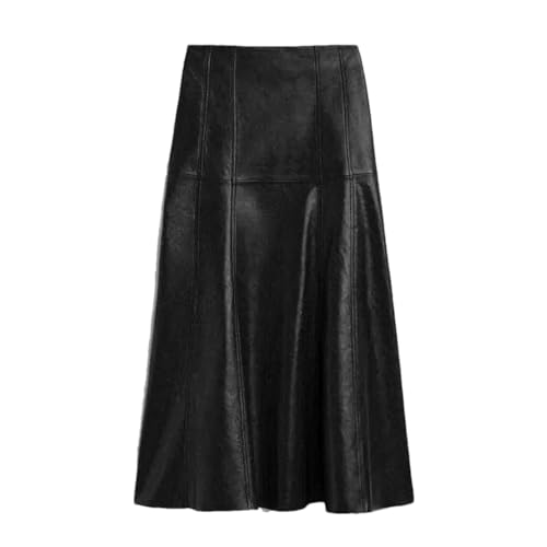 Women Attractive Seam Design Pleated Maxi Skirt Streetwear Customizable Leather Long Skirt Black S steampunk buy now online Women Attractive Seam Design Pleated Maxi Skirt Streetwear Customizable Leather Long Skirt Black S steampunk buy now online