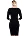 TAM WARE Women's Classic Slim Fit 3/4 Sleeve Knit Dress TWCWD050N-BLACK-M