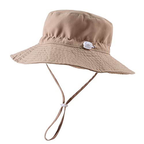 Peecabe Summer Baby Sun Hat for Boys Girls UPF 50+ Wide Brim Toddle Bucket Hat Adjustable Baby Beach Cap 0-8 Years