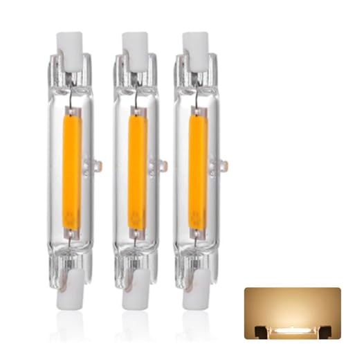 Lampadine LED R7S 78mm 10W Dimmerabile - Sostituisce Alogena 100W, 1000LM, Bianco Caldo 2700K, Doppia Estremità COB Luce Lineare Proiettore - 3 Pezzi