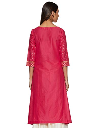 Image of BIBA Womens Mandarin Collar Printed Kurta