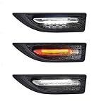 Aksmit Car Side Fender Light with 3 Colour Led Indicator Light (Black) For Scorpio