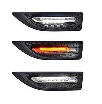 Aksmit Car Side Fender Light with 3 Colour Led Indicator Light (Black) For Figo