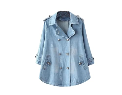 Women Denim Cape Coat Female Jacket Double Breasted Jackets Women
