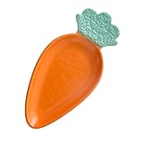 CALLARON Carrot Shaped Serving Bowl 9.64X4.48X0.98In Ceramic Salad Plate Fruit Tray Food Storage Dish for Home Restaurant Entertaining
