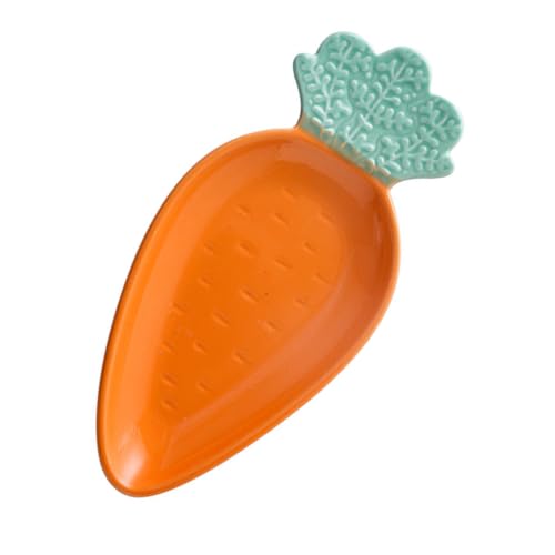 CALLARON Carrot Shaped Serving Bowl 9.64X4.48X0.98In Ceramic Salad Plate Fruit Tray Food Storage Dish for Home Restaurant Entertaining