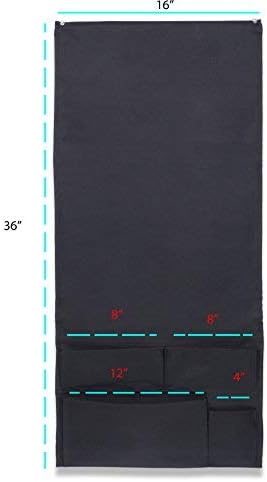 Wallniture Remote Control Holder - Tablet Gadget Caddy Pocket Organizer for Sofa Armchair - Bedside Loft Bed Storage (Black)