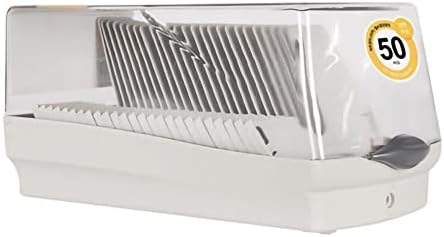 TISHLED CD Case, 50 Capacity CD/DVD Storage Holder Lockable Hard Plastic Protective Disc Organizer Display Box with 2 Lock Keys and Sticker Labels Portable for Home, Car, Travel, Work (Ivory)