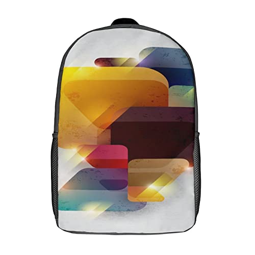 Sac d'école unisexe Vector 17 pouces imprimé 3D pour ados et enfants