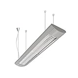 Lampenlux Rasterleuchte Raffi G13 Pendellampe warmweiß 3000K (silber, 73 cm)