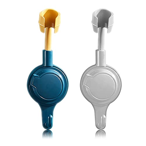 Support de douche à ventouse à rotation 360 ° 2 pièces Support de douche à ventouse à grand adsorbabilité Fixation Porte Pommeau de Douche Mural Support Mural Douchette Réglable Douche de soutien Cover