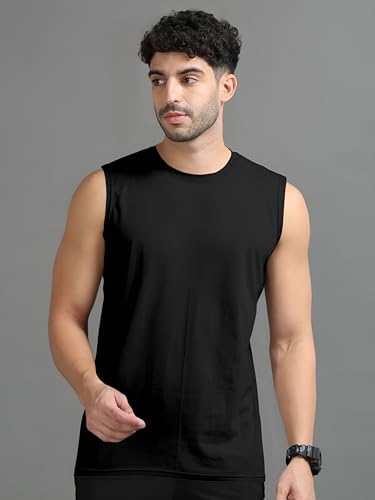 Image of Men's Tank Tops Sleeveless T-Shirt for Men's Gym Wear Vest Solid Stylish Round Neck Running Sando for Sports Workout Fitness & Casual Or Beach Wear (Pack of 1)