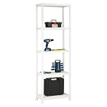 Taylor & Brown 5 Tier Heavy Duty White Plastic Garage Storage Shelving Wide Shelves Shed Shelf Unit Home Office Pantry Workshop Racking