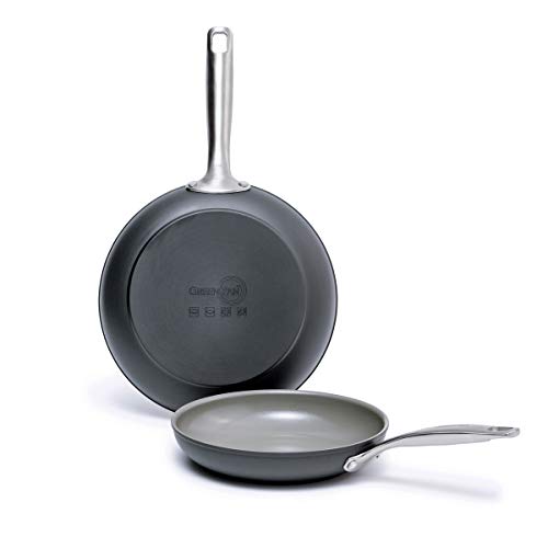 GreenPan Chatham Ceramic Non-Stick Open Frypan Set, 8" and 10", Grey - CC000125-001